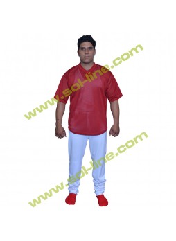 Pro Weight Mesh Two Button Down Red Half Sleeve Jerseys